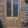 Solid Oak Door and Frame with Etched Glass