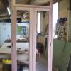 Pair of Sapele French Doors and Frame with Transom Light